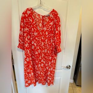 RIXO x Target women’s Red Daisy Floral mini Dress plus sz 28W/30W new w tags
